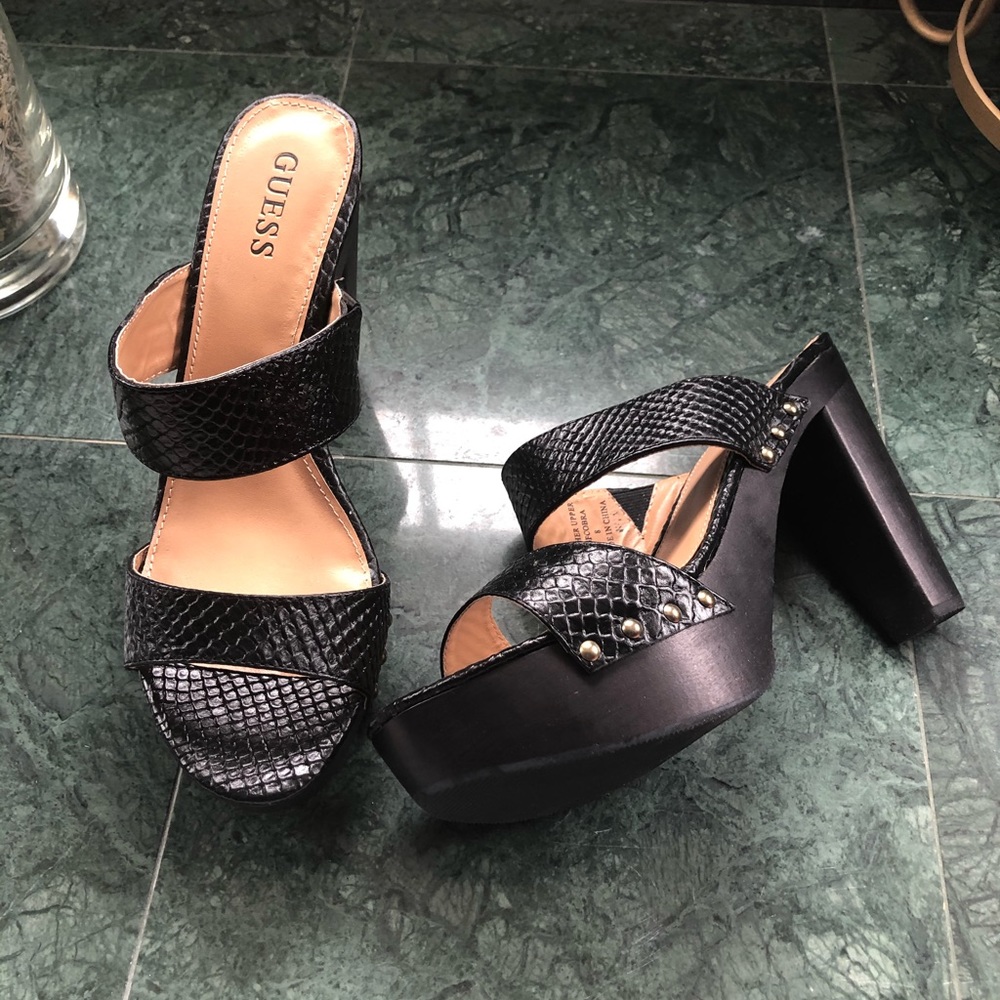 Guess Leather Platform Heels